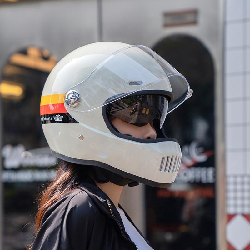 Полнолицевые мотоциклетные шлемы с защитными очками, двойные линзы для очков, мотоциклетные шлемы, солнцезащитный козырек для экипировки для верховой езды