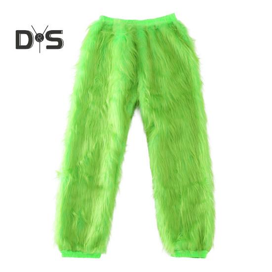 1 Set Christmas Costume Includes Top Pants Hat Belt Gloves And Shoe Cover Green Cartoon Furry Animal Cosplay Santa Performance Drama Stage Opera