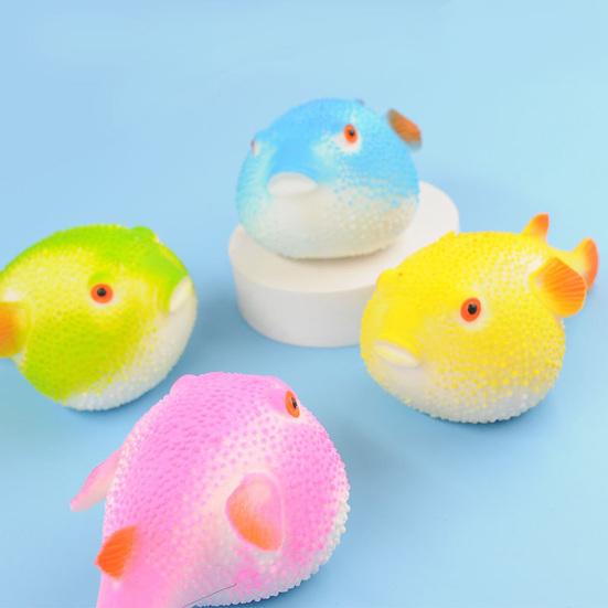 Anti-tear Squeeze Toy Multifunctional Lightweight Puffer Fish Shape Sensory Toy for Relaxing