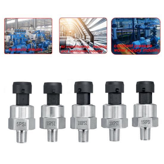 1/8NPT 5V Stainless Steel 5-200Psi Oil Fuel Pressure Transducer Sender Sensor