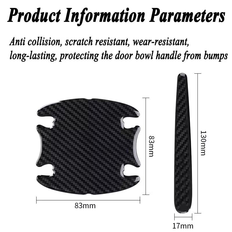8 шт. Защитная пленка для ручки двери автомобиля, Защитная накладка на ручку двери от царапин, Декоративные наклейки для защиты краски автомобиля