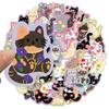 50 шт. Стикеры с цветами и котиками, милые граффити, для DIY, чемодана, ноутбука, колонки, стакана для воды, водостойкие