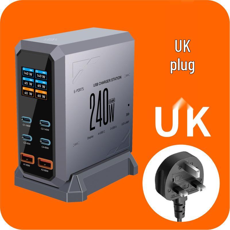 240W GaN Multi-Port USB-C Desktop Charger with PDW Fast Charging