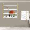 4-Tier Floating Shelf, Gold Wall Mounted Storage Rack, 35 Inch Organizer Shelf for Bathroom Kitchen Office, Decorative Holder