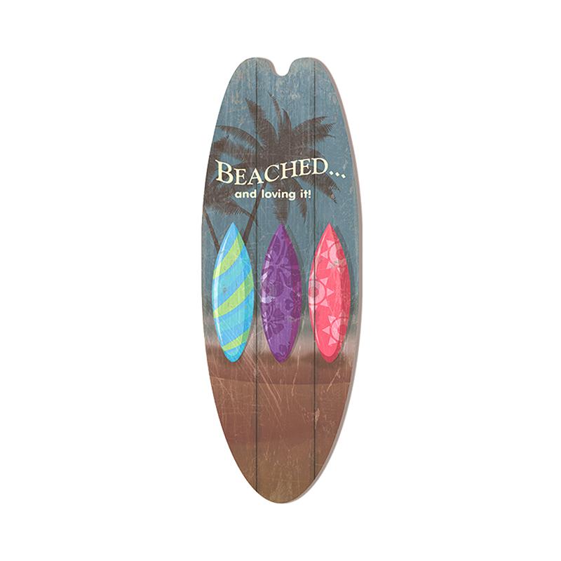 Beach Tiki Bar Surfboard Wooden Sign Plaque Decor For Bathroom Home Wall Plate Poster Vintage Print Wooden Painting Signs