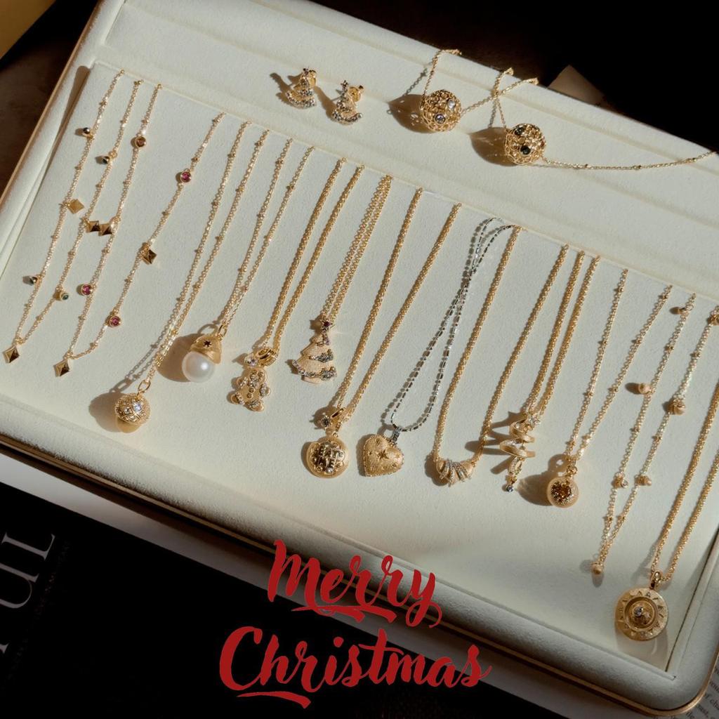 Little Red Book Gold Gingerbread Man & Christmas Tree Candy Necklace