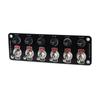 Rockers Switch, 6 Gang Round Rockers Switch Panel, Waterproof Easy-to-Install 12V 24V Switch 10A Fuses for Boats