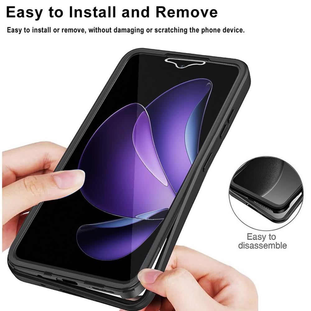 Для Oppo Reno13 F 5G/Reno13 F 4G Чехол Акрил+ТПУ Прозрачная накладка для телефона с ПЭТ защитной пленкой для экрана