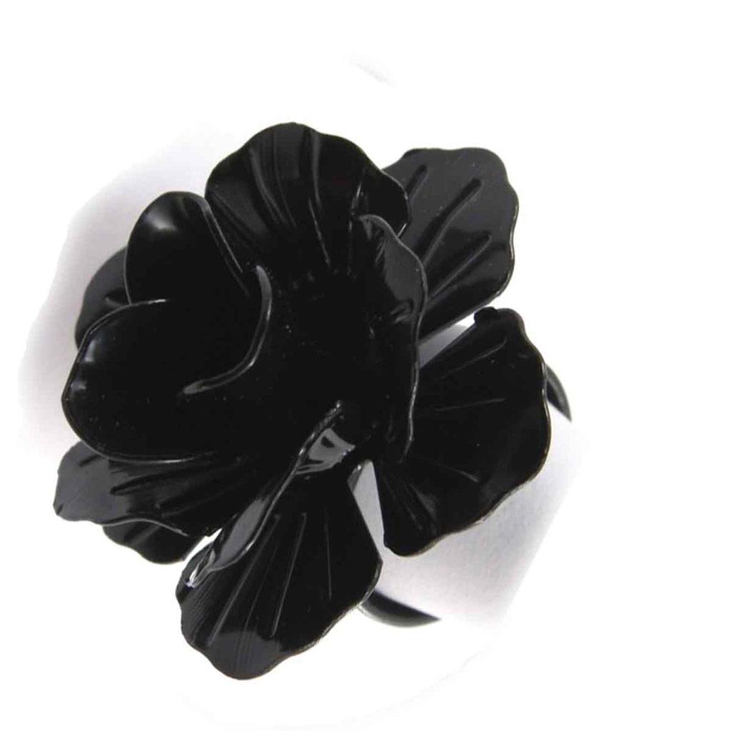 Les Trésors De Lily [J8051] - Черное дизайнерское кольцо «Флора»