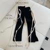 Solid Color Y2K Lace Up Leg Warmers Sweet Ballet Bow Tie Women's Stockings Slit Elastic Knit Banding Leggings Winter