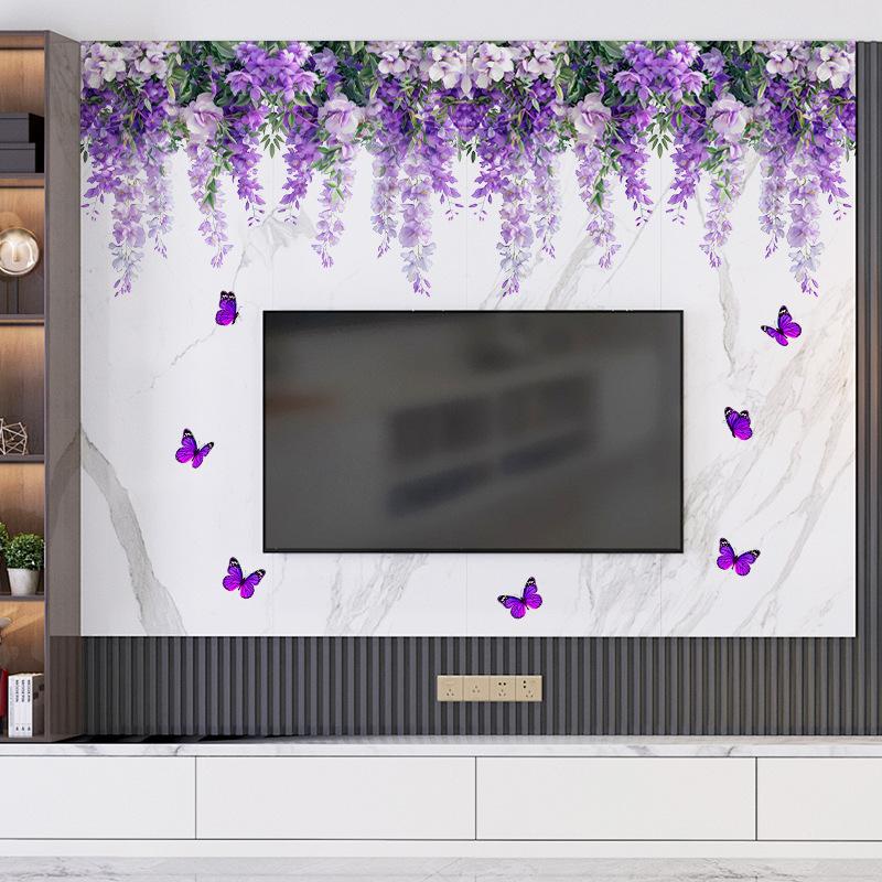 Настенные наклейки для гостиной спальни минималистичные плинтусы цветы розы растения креативная линия талии фоновые картины настенное искусство домашний декор