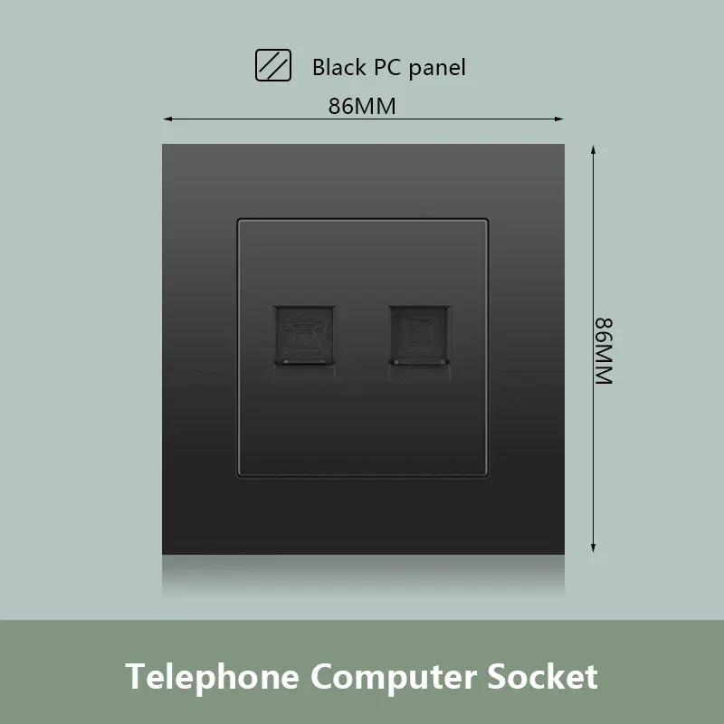 Черная настенная розетка UK 13A с USB Type C 18 Вт для быстрой зарядки, универсальная настенная розетка 220 В, электрический выключатель света