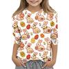 Children's Seven Quarter Sleeve Easter Print Round Neck Print Casual Top