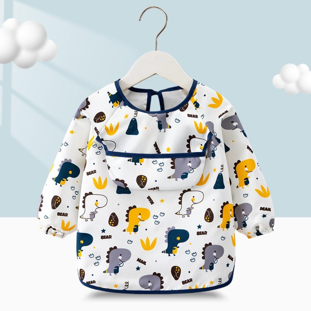 Waterproof Baby Long Sleeve Apron Feeding Blouse Toddler Bibs New Children Feeding Bib