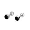 Black Round Screw Earrings Geometric Design  Ear Piercing Earrings  No Need To Remove Them When Sleeping