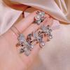 Girl Pearl Simple Zircon Bowknot Necklace Earring Ring