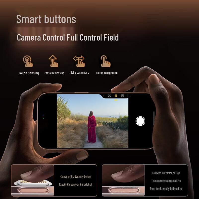 Baseus Чехол для телефона серии Crystal с сенсорной кнопкой камеры для серии iPhone 16