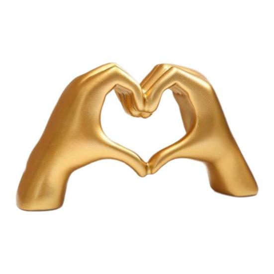 Love Gesture Figurine Resin Love Heart Hand Shape Statue Sculpture Home Office Wedding Party Desktop Decoration Ornament
