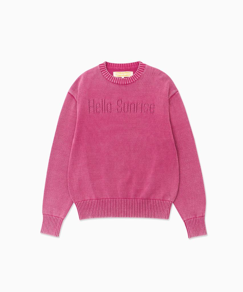 HELLO SUNRISE Hs Classic Typo Knit_Vtg Pink