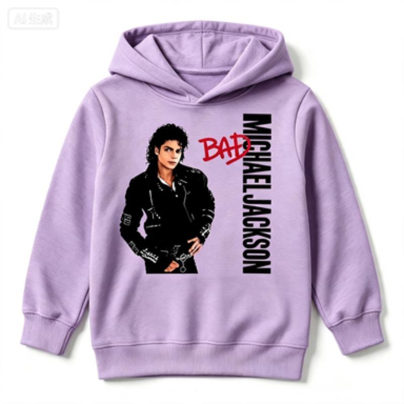 Детская толстовка с капюшоном Michajackson Bad Graphic для мальчиков и девочек, повседневная, с длинным рукавом, модная уличная одежда, детская одежда