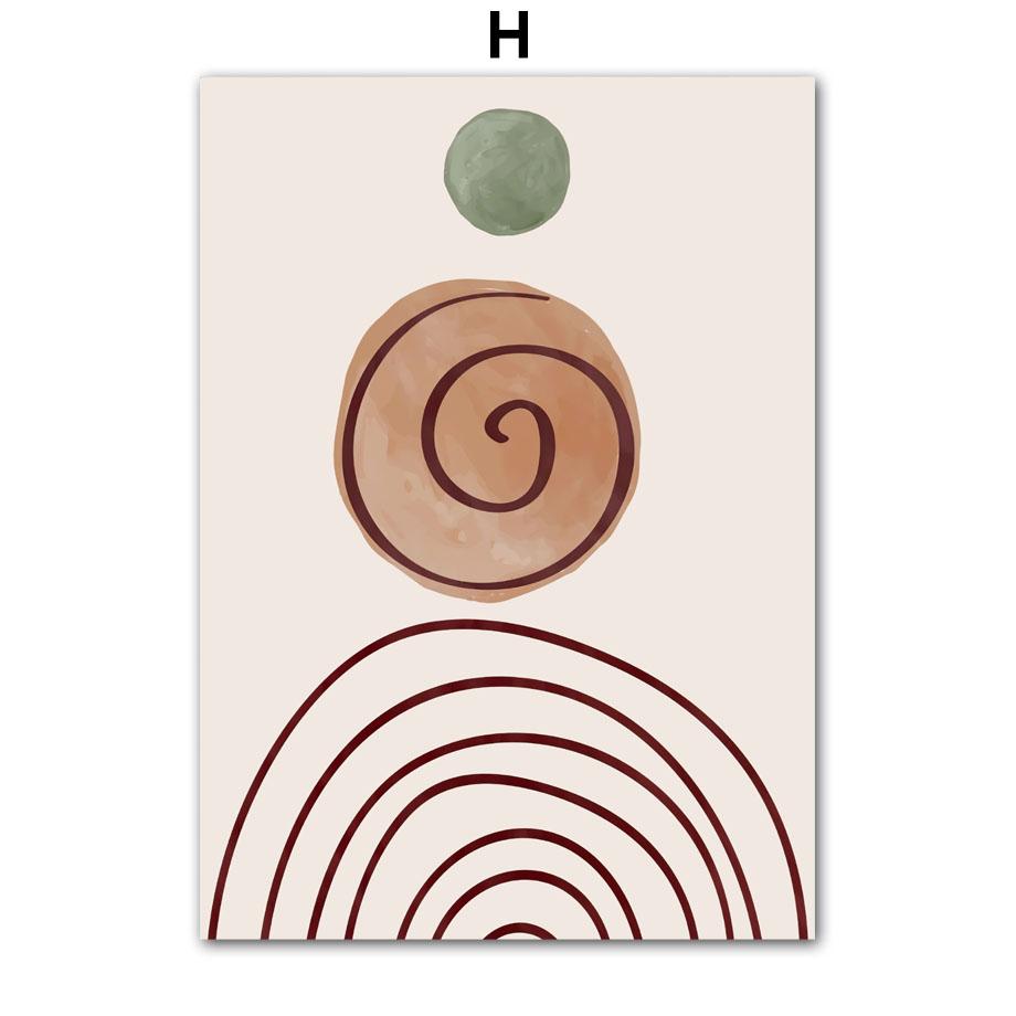 Geometric Abstract Poster Leaf Sun Rainbow Bohemian Wall Art Oil Painting Nordic Living Room Home Decoration Wall Picture Print