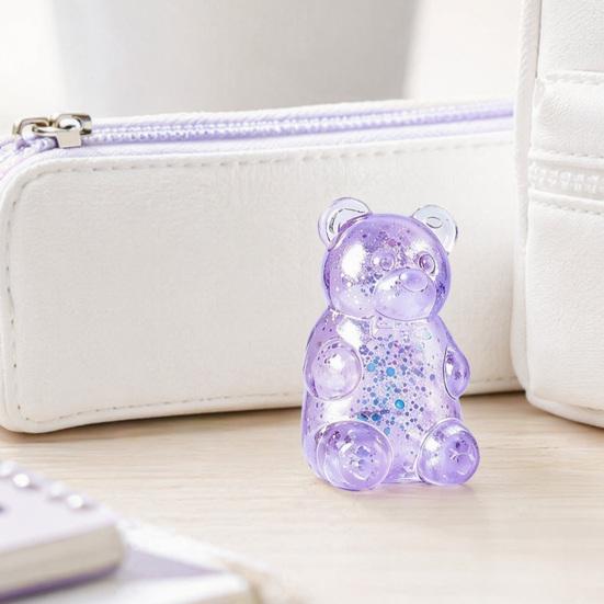 Mini Clear Bear Squeeze Toy Stress Relief Sitting Bear Sensory Toy Soft Stretchy