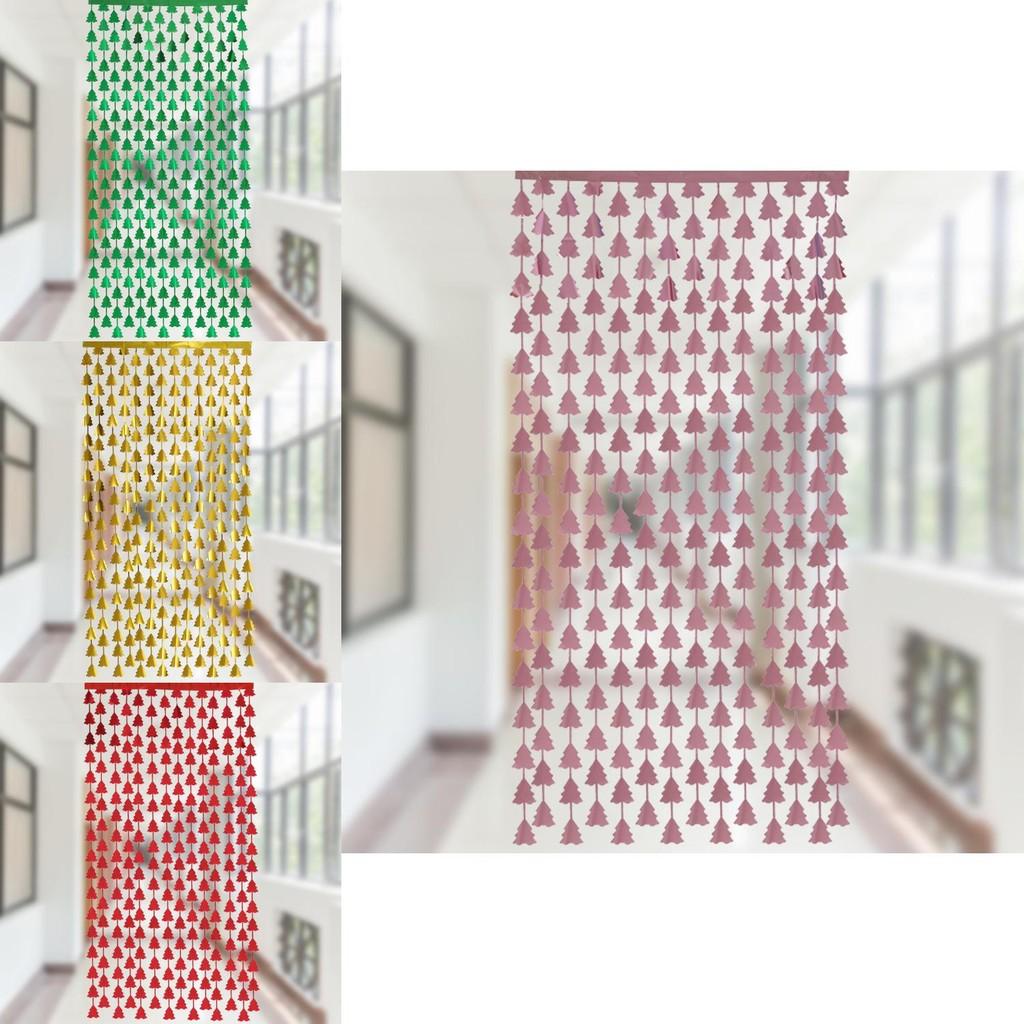 Festive Christmas Tree Tinsel Curtain For Party Decoration And Holiday Celebrations