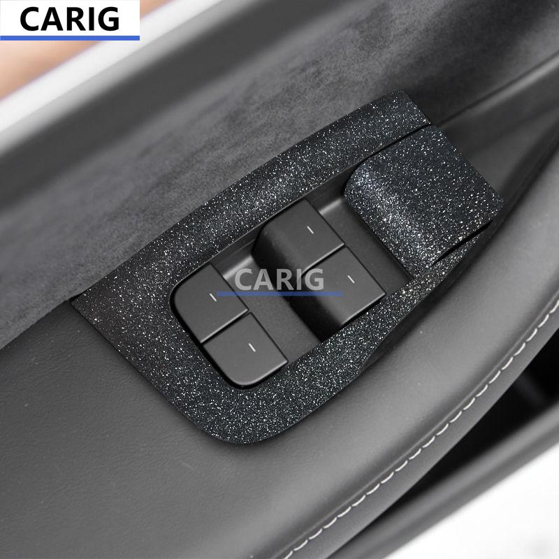 For TESLA MODEL 3/Y Window Buttons Lifter Color Change Protection Sticker Carbon Fiber Pattern  Film Modification Accessories