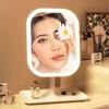3-Color LED Vanity Mirror - Touch Control Dimmable Makeup Mirror with Natural/Daylight/Warm Modes, Modern Desktop Dressing Table