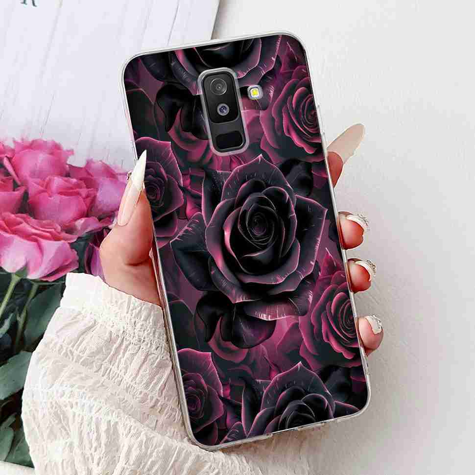 For Samsung Galaxy A6+ 2018 6.0" Case SM-A605FN Cartoon Cat Soft Silicone Cover For Samsung A6+ A6 Plus 2018 New Flower Bumper