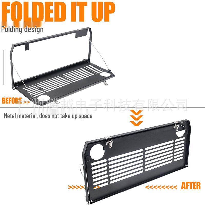 Wrangler JKJL Tailgate Table and Metal Storage Rack for Modified Cars