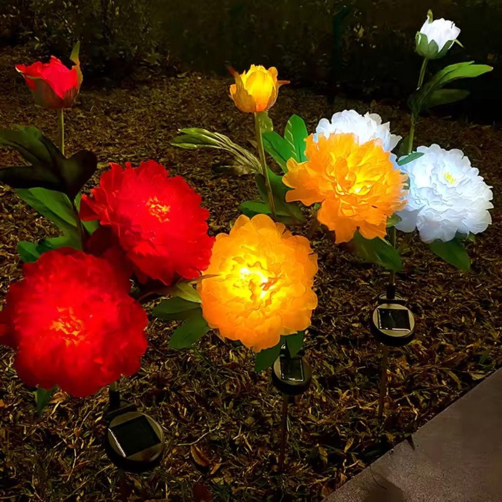 Simulation Flower Solar Path Lights LED Simulation Flower Light LED Solar Light  Porch Lighting
