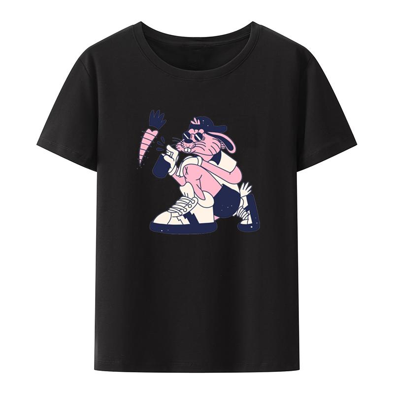 Graffiti Carrot Graphic Print Tshirt Funny Tee Camisetas Breathable Clothes Unisex Clothing Leisure Street Fashion Hipster Pattern