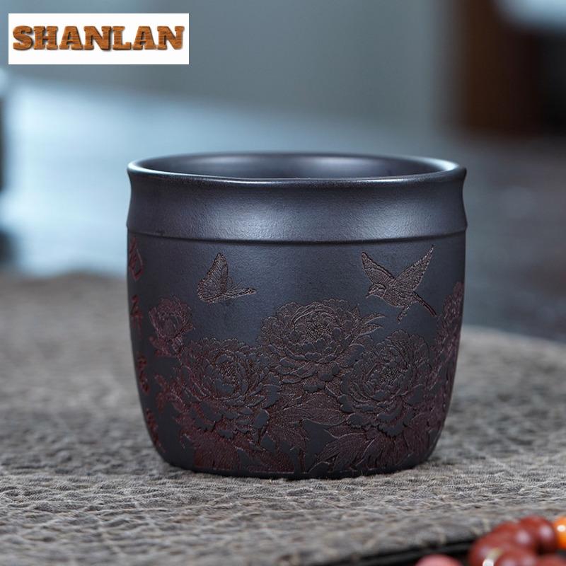 210ml Yixing Zisha Butterfly Flying Teacup Retro Tea Bowl Water Jug Tea-tasting Fragrance Cup Jianzhan Master Cup For Tea craft