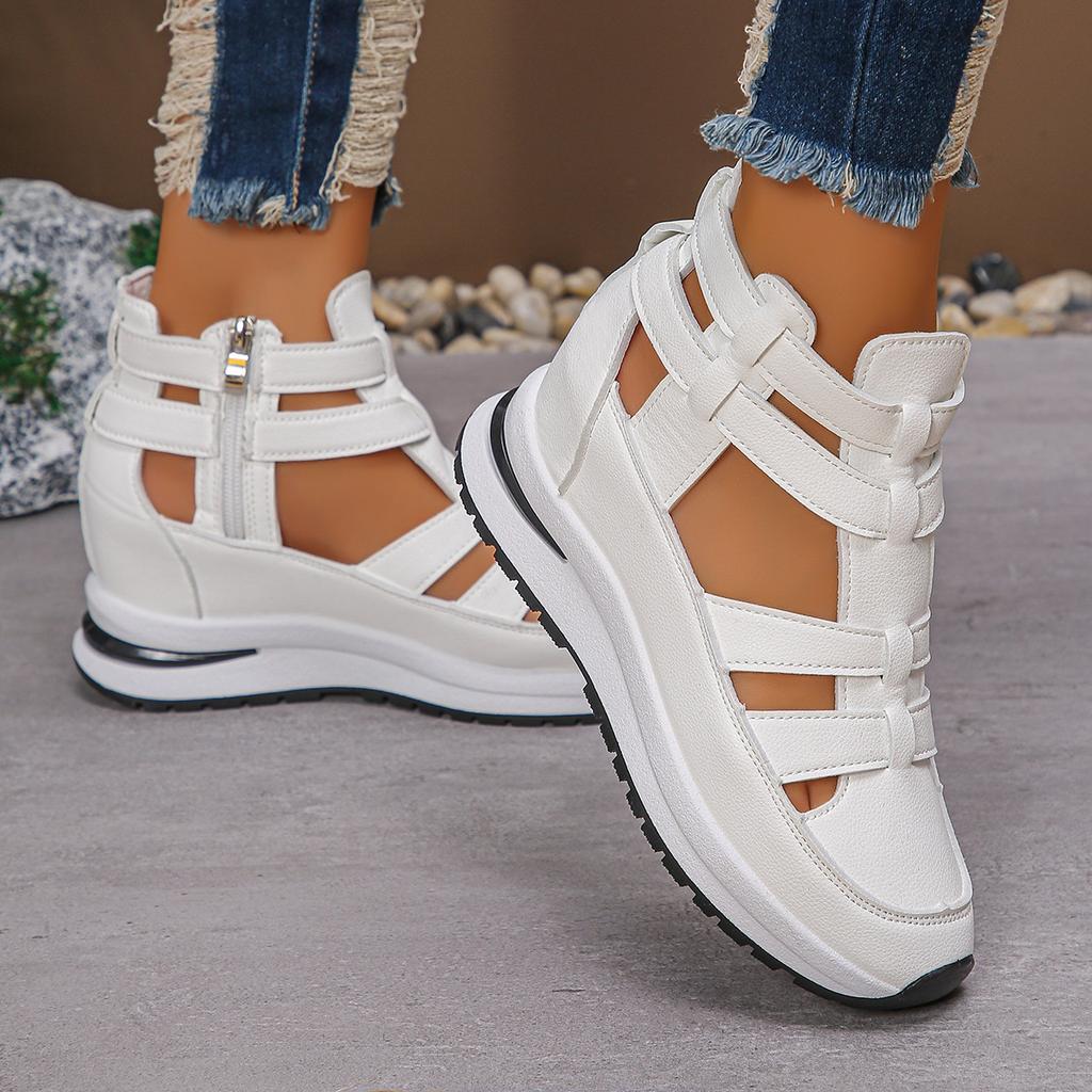 Summer New Wedge Sandals with Hollow Toe and Breathable ,Women's Wedge Heel Roman Women's Shoes Thick Platform Heel Sandals