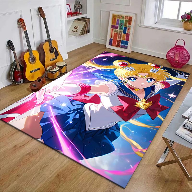 Sailor Moon Printed Area Rug Carpet for Bedroom Living Room Home Decor Rugs Mat Non Slip Mat Rug for Bedside
