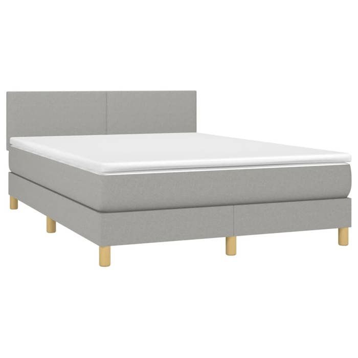 Maison Exclusive - Sommier à lattes de lit et matelas et LED Gris clair 140x200 cm