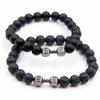 Bracelet Black Volcanic Stone Black Matte Dumbbell Beads Bracelets For Women Men Fitness Barbell Jewelry Mens Bracelets MIT
