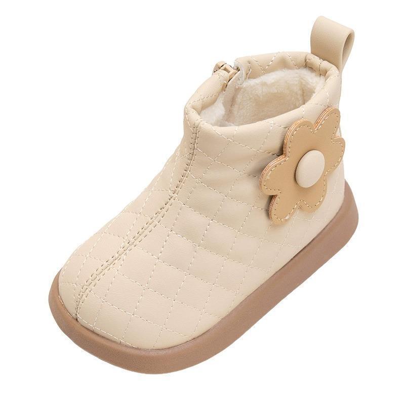 Женские ботинки Мартинсы - Теплые, Велюровые, С цветочным принтом, Кожаные, Короткие ботинки на Осень и Зиму