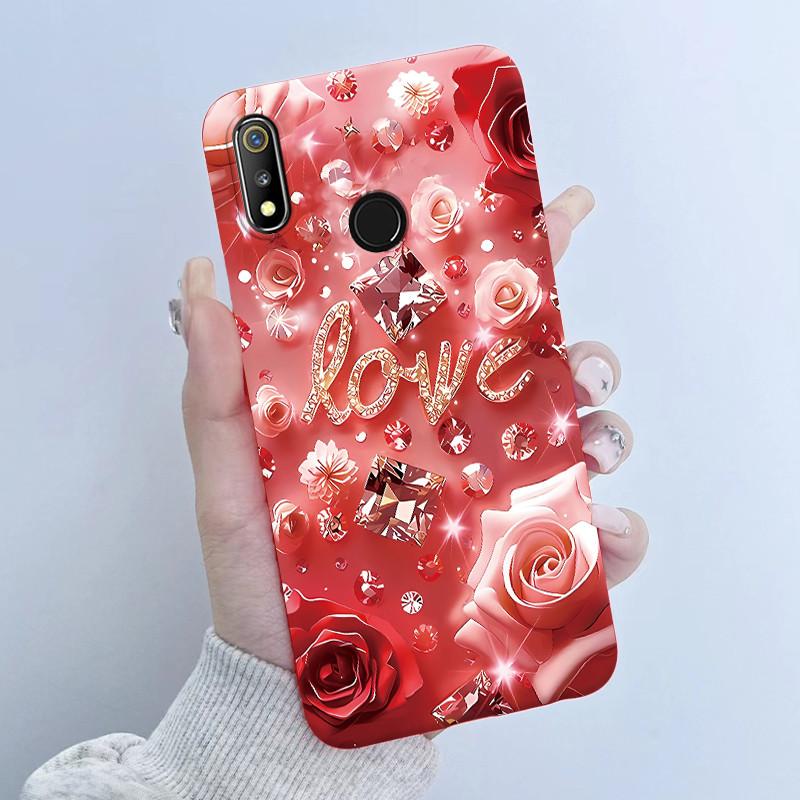 For Realme 3 3i 3Pro Phone Case Butterfly Flower Girl Design Soft Silicone TPU Back Housing for Oppo Realme 3 Realme3 Pro Covers