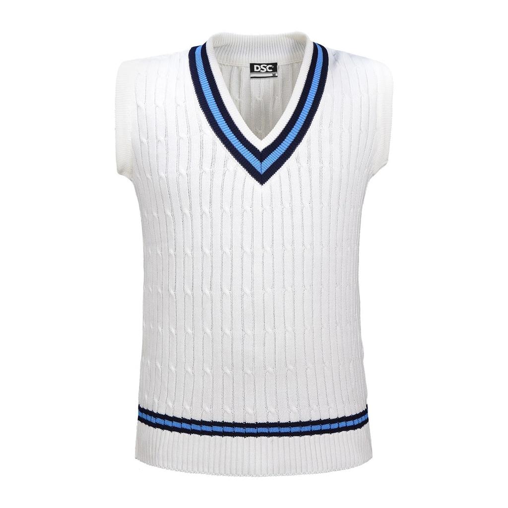 DSC Men Acrylic DS-200 Sweater Sleeveless S-S, White