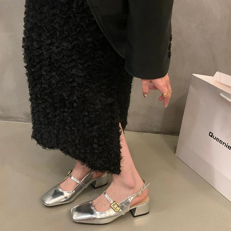 Весенние женские сандалии-гладиаторы, элегантные туфли с квадратным носком, женские повседневные босоножки в уличном стиле