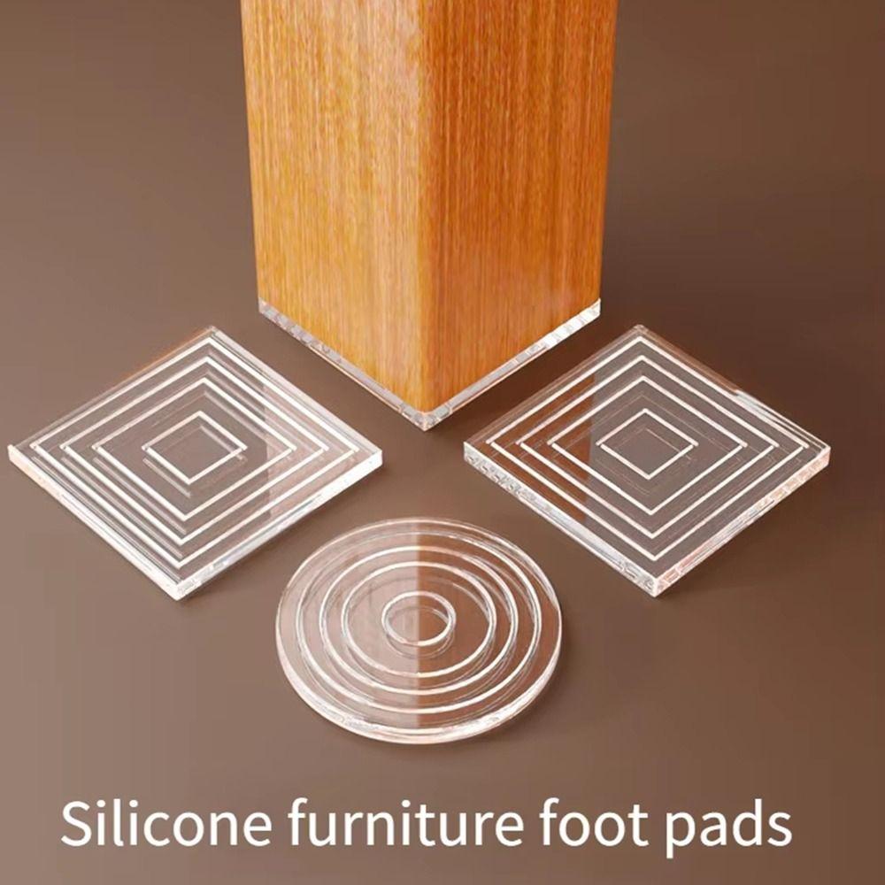 4Pcs Self Adhesive Silent Table Foot Mat Transparent Sofa Chair Foot Fixed Pads Sofa Corner