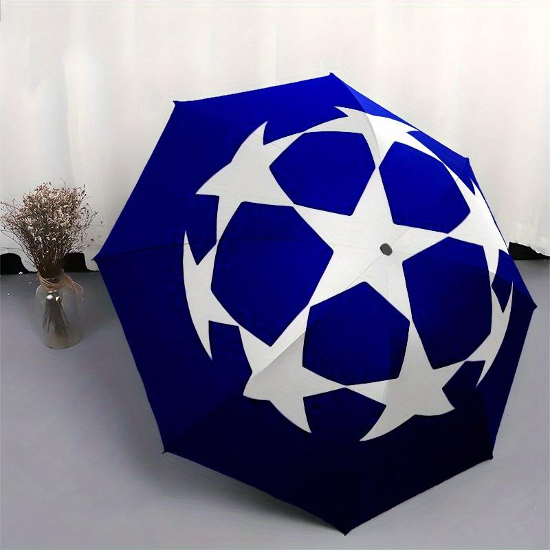 1pc Soccer Ball Pattern Umbrella with Plastic Handle,Suitable for All Seasons Home Travel Outdoor UmbrellaM1217