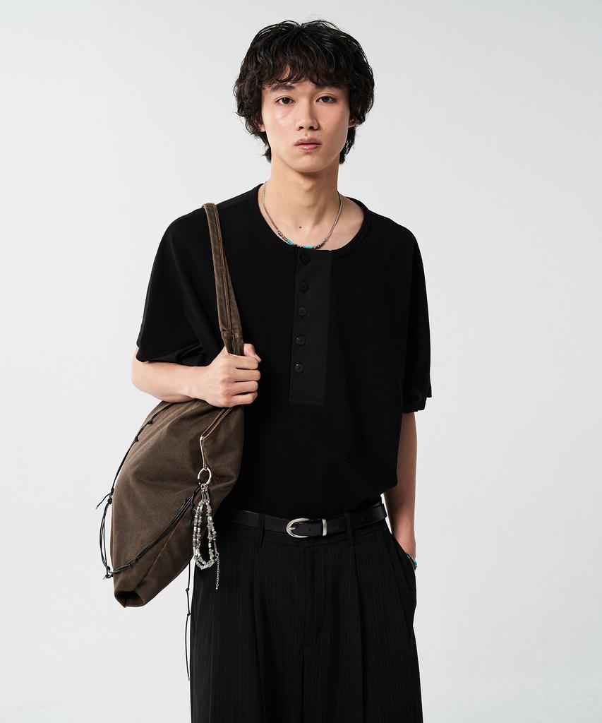 KNOUUN Placket T-Shirt (Black)