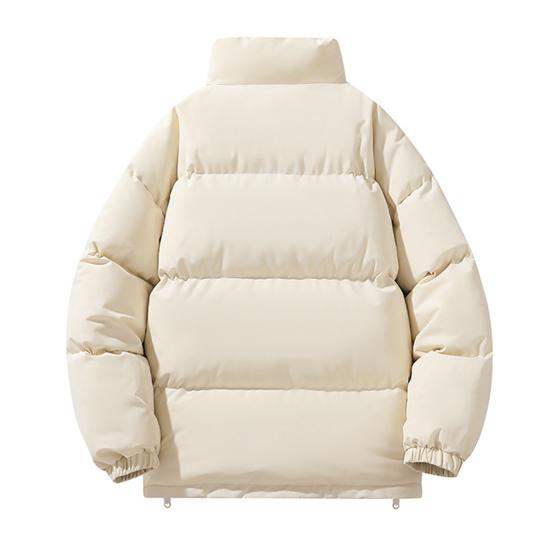 Men Autumn Cotton Coat High Collar Long Sleeve Zipper Closure Windproof Coat with