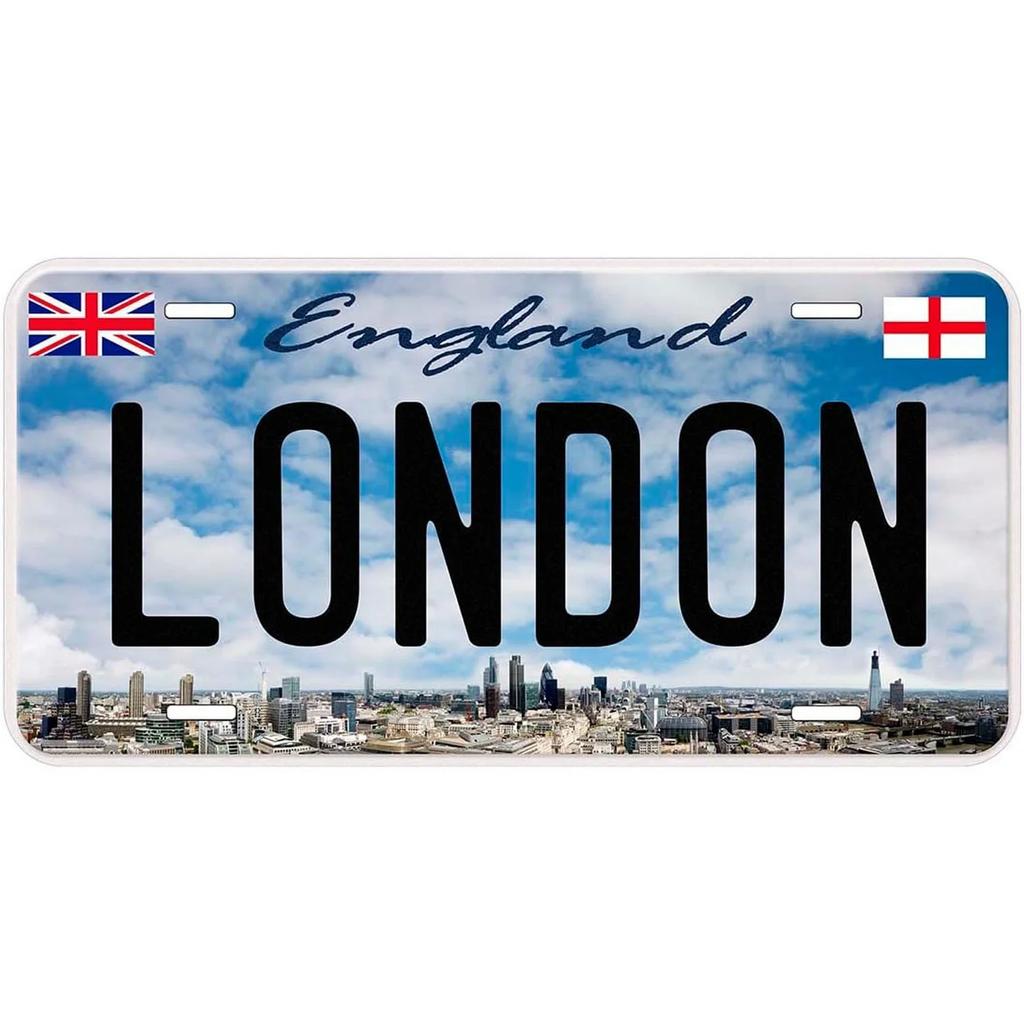Vintage License Plates Decoration Signs Vintage Dubai Munich Madrid Moscow City Tags Metal Automotive Signs For Car Front