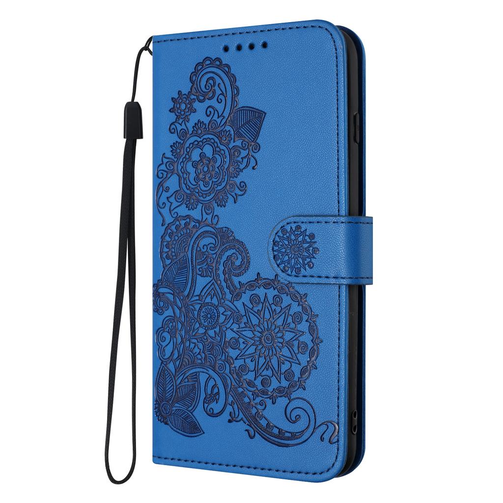 Knurling Vine Flowers PU Leather Wallet Card Bag Phone Case for Oppo A36,A53,A72,A54,F19,Reno6 Lite,Realme 9i,Realme 10,Realme C55...