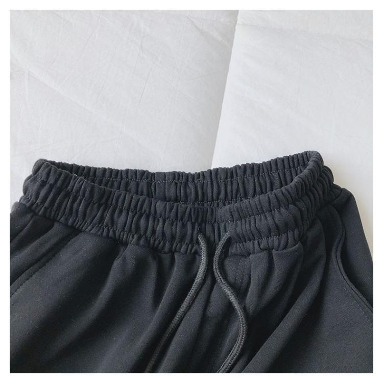 Женские спортивные шорты летние свободные покрой для бега повседневные А-силуэта широкие брюки с высокой талией утягивающие хлопковые брюки