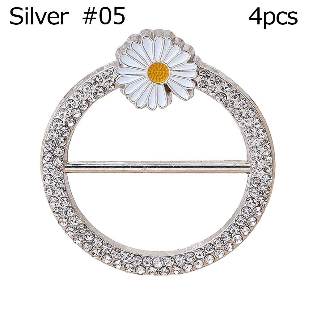 4Pcs Versatile T-Shirt Clip Silk Clasp Clips Shawl Buckle Waist Buckle Scarf Buckle Scarf Ring